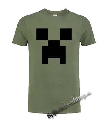 MINECRAFT - CREEPER - olivové pánske tričko