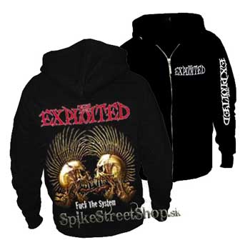 EXPLOITED - Fuck The System - čierna pánska mikina na zips
