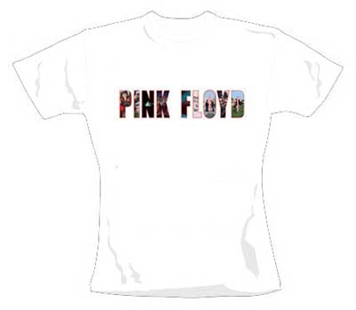 PINK FLOYD - Logo Ladies Skinny Fit - biele dámske tričko