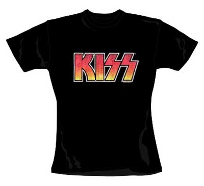 KISS - Logo Ladies Skinny Fit - čierne dámske tričko