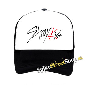 STRAY KIDS - Logo - čiernobiela sieťkovaná šiltovka model "Trucker"