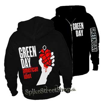 GREEN DAY - American Idiot - čierna pánska mikina na zips (Výpredaj)