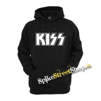 KISS - Logo White - čierna pánska mikina