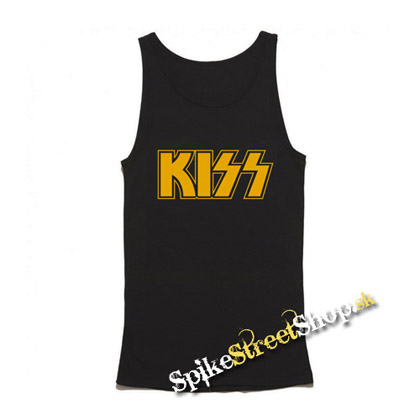 KISS - Logo Yellow - Mens Vest Tank Top - čierne