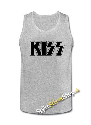 KISS - Logo Black - Mens Vest Tank Top - šedé
