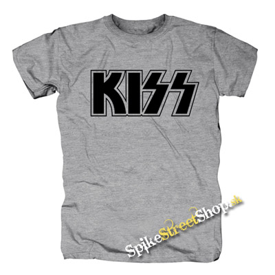 KISS - Logo Black - sivé detské tričko