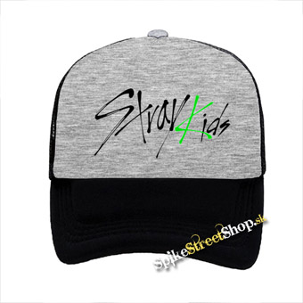 STRAY KIDS - Oddinary Logo Green- šedočierna sieťkovaná šiltovka model "Trucker"