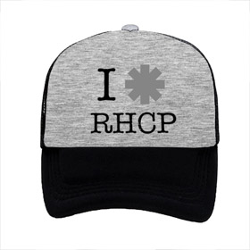 I LOVE RED HOT CHILI PEPPERS - šedočierna sieťkovaná šiltovka model "Trucker"