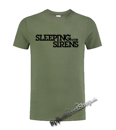 SLEEPING WITH SIRENS - olivové pánske tričko