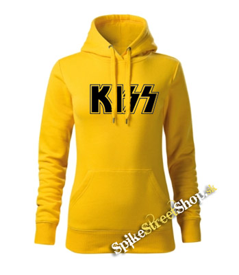 KISS - Logo Black - žltá dámska mikina