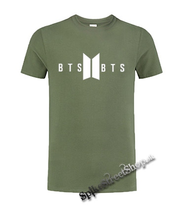 BTS - Bangtan Boys  - Logo - olivové detské tričko