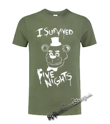 I SURVIVED FIVE NIGHTS AT FREDDY'S PIZZERIA - olivové detské tričko