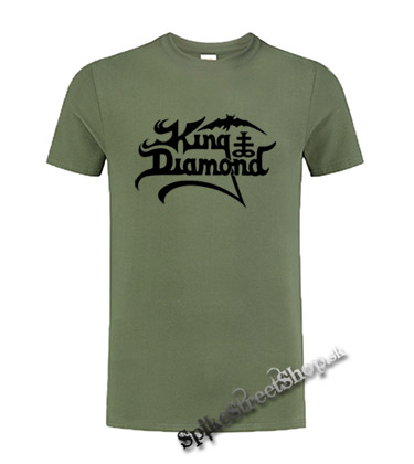 KING DIAMOND - Logo - olivové detské tričko