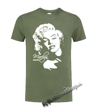MARILYN MONROE - Portrait - olivové detské tričko