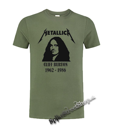 METALLICA - Cliff Burton 1962-1986 - olivové detské tričko