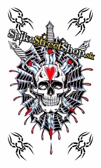 SKULL WITH SPIDER - Temporary Tattoos - tetovačky