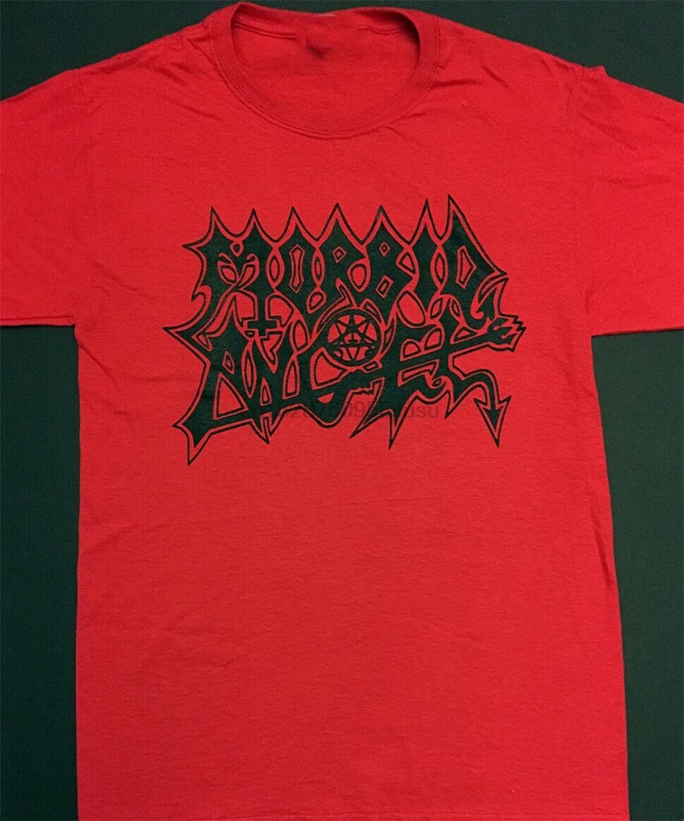 MORBID ANGEL - Logo Black - červené pánske tričko