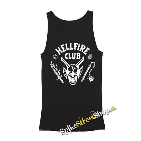 STRANGER THINGS - HELLFIRE CLUB - Mens Vest Tank Top - čierne