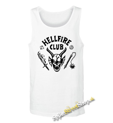 STRANGER THINGS - HELLFIRE CLUB - Mens Vest Tank Top - biele