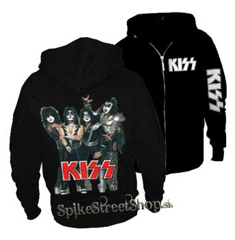 KISS - Band Motive 1 - čierna pánska mikina na zips