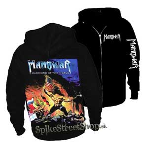 MANOWAR - Warriors Of The World - čierna pánska mikina na zips