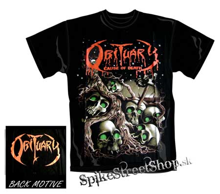 OBITUARY - Cause Of Death - čierne pánske tričko (-50%=VÝPREDAJ)
