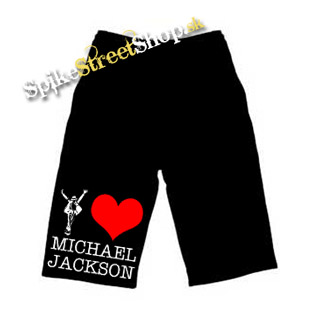 Kraťasy I LOVE MICHAEL JACKSON - Ľahké sieťované čierne letné šortky