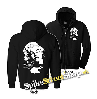 MARILYN MONROE - Portrait - čierna detská mikina na zips