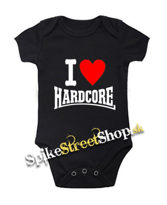 I LOVE HARDCORE - čierne detské body