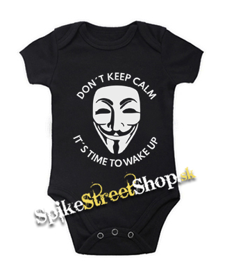ANONYMOUS - Don't Keep Calm It's Time To Wake Up - čierne detské body