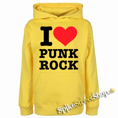 I LOVE PUNKROCK - žltá pánska mikina