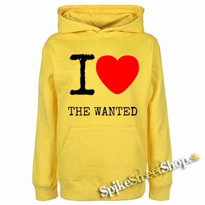 I LOVE THE WANTED - žltá pánska mikina