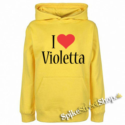 I LOVE VIOLETTA - žltá pánska mikina