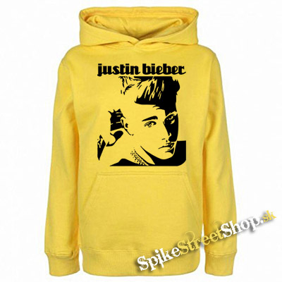 JUSTIN BIEBER - Logo & Portrait - žltá pánska mikina