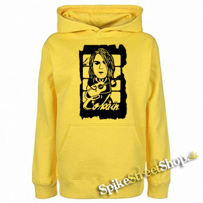 KURT COBAIN - Guitar - žltá pánska mikina