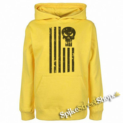 LEBKA - PUNISHER AMERICAN - žltá pánska mikina