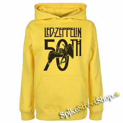LED ZEPPELIN - Anniversary 50th - žltá pánska mikina