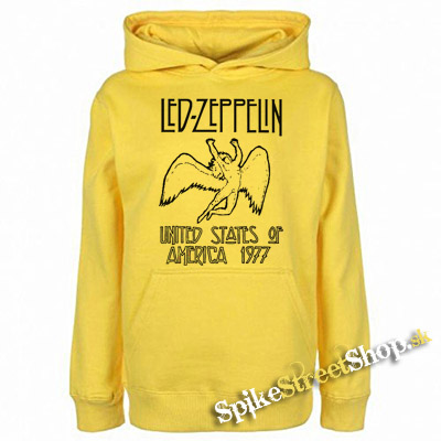 LED ZEPPELIN - United States Of America 1977 - žltá pánska mikina