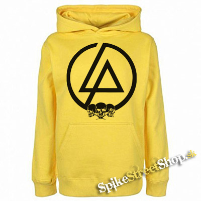 LINKIN PARK - Logo & Skulls - žltá pánska mikina