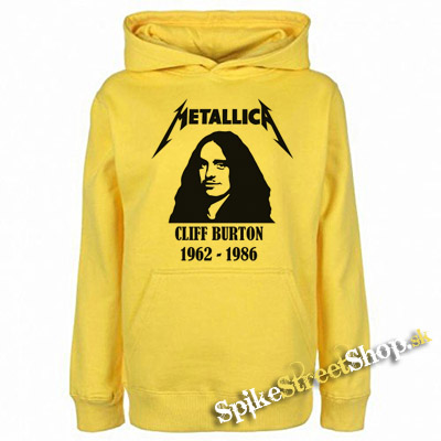 METALLICA - CLIFF BURTON 1962-1986 - žltá pánska mikina