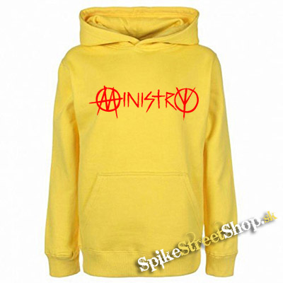 MINISTRY - Red Logo - žltá pánska mikina