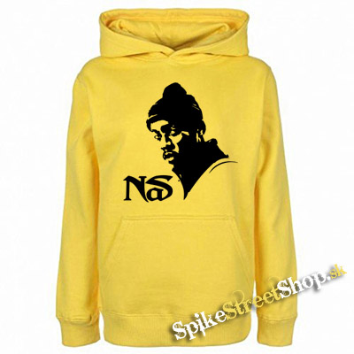 NAS - Logo & Portrait - žltá pánska mikina