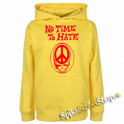 NO TIME TO HATE - Peace Skull - žltá pánska mikina
