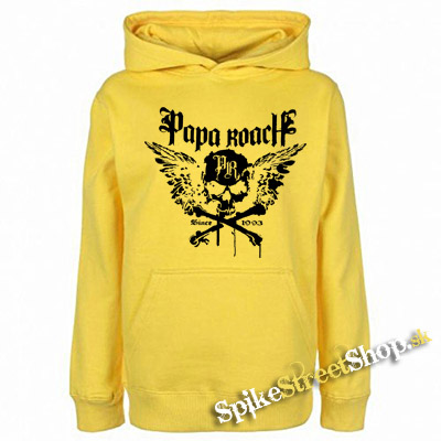 PAPA ROACH - Crossbones Since 1993 - žltá pánska mikina