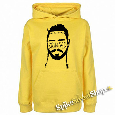 POST MALONE - Rich & Sad - žltá pánska mikina