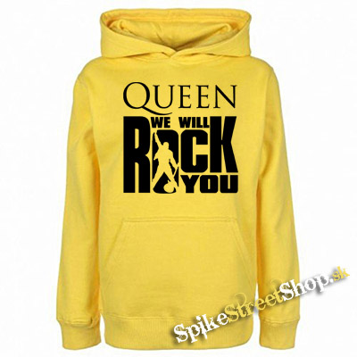 QUEEN - We Will Rock You - žltá pánska mikina