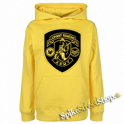 RAMONES - Johnny Ramone Army Logo - žltá pánska mikina