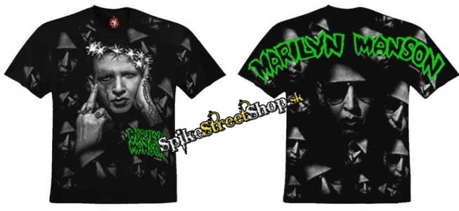 MARILYN MANSON - Fullprint Crown Of Thorns - čierne pánske tričko 