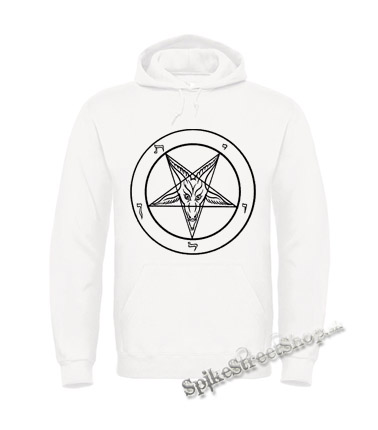 BAPHOMET - Pentagram - biela pánska mikina