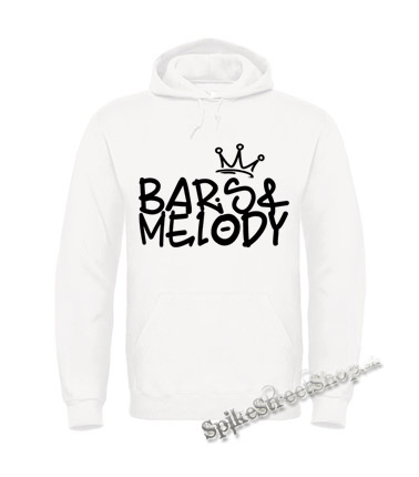 BARS & MELODY - Logo Crest - biela pánska mikina